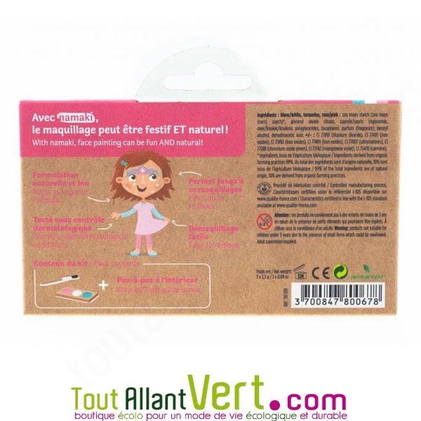 Kit de maquillage bio 3 couleurs, Princesse et Licorne pour enfants achat  vente écologique - Acheter sur