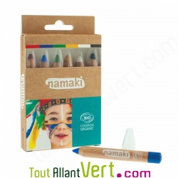6 crayons de maquillage enfants bio, couleurs arc-en-ciel