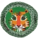 Chapeau Bob enfant Tigre vert en coton biologique Taille L ,4-6 ans , 52-54cm