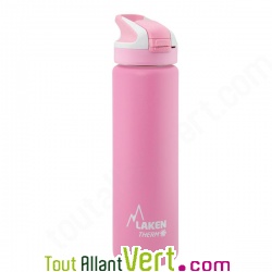 Gourde Rose inox isotherme 750ml bouchon paille