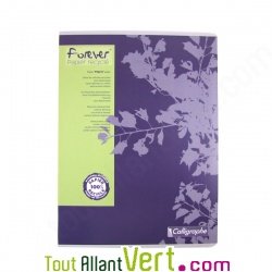 Cahier recycl 24x32cm Grand carreaux 96p Violet Forever