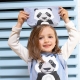Trousse d\'école en coton bio Panda grande taille 22 x 13 cm