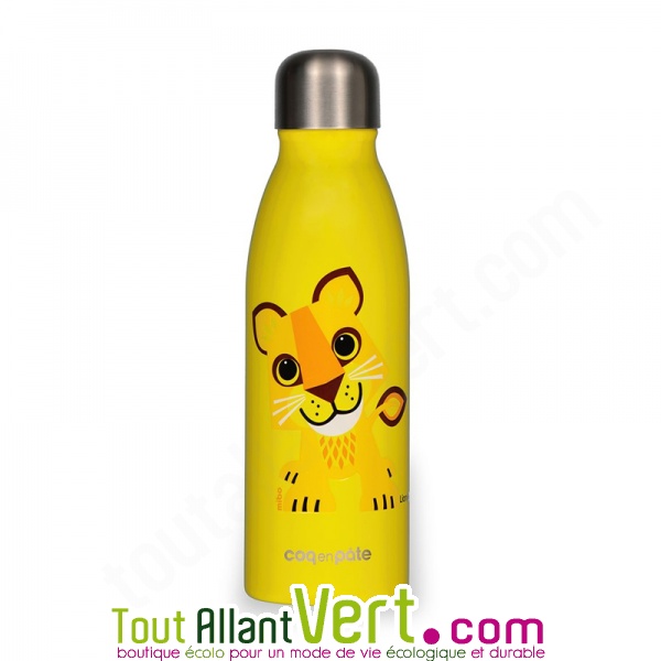 Petite gourde inox pour enfant avec étui (Lion 400 ml