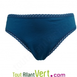 Culotte menstruelle flux légers en coton bio, Bleu, taille 38