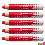 Crayon marqueur effaable Rouge pour tableau blanc et ardoise, lot de 5