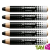 Crayon marqueur effaable noir pour tableau blanc et ardoise, lot de 5