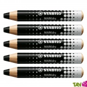 Crayon marqueur effaable noir pour tableau blanc et ardoise, lot de 5