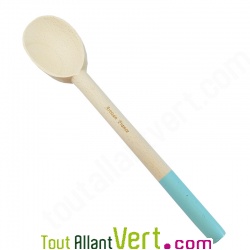 Cuillre en bois Bleu Clair de htre non trait, 30 cm