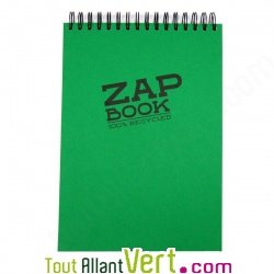 Bloc spirale à l\'italienne uni recyclé A4 80g 320 pages Vert série ZapBook