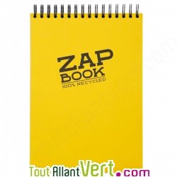 Bloc spirale à l\'italienne uni recyclé A4 80g 320 pages Jaune série ZapBook