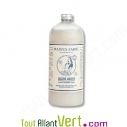 Lessive liquide Copeaux de savon de Marseille et Bicarbonate, sans parfum, 1 litre