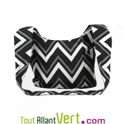 Sac Bandoulire en Toile noire et blanc, en Coton Bio