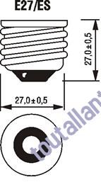 Ampoule Droite Fluocompacte 20W eq. 100W embase E27 1000 lm