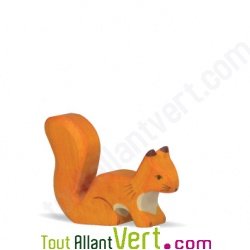 Ecureuil orange en bois assis 5,5 cm