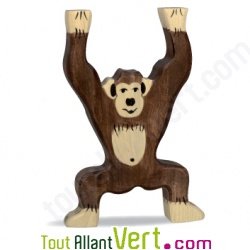 Chimpanzé en bois debout 13 cm