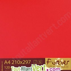 Papier couleur recyclée A4 Forever Rouge 160g