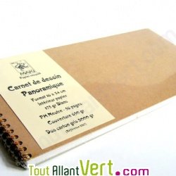 Carnet de dessin panoramique 18x34 50p 20g Naturel