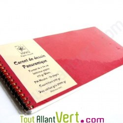 Carnet de dessin panoramique 16x34 56p 175g Rouge