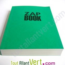 Bloc uni encollé recyclé A6 80g 320 pages Vert série ZapBook