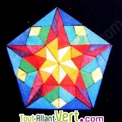 Puzzle cratif Mandala Grande Etoile Arc-en-ciel magntique