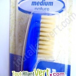 Brosse  dents soie naturelle mi-dures, tte changeable