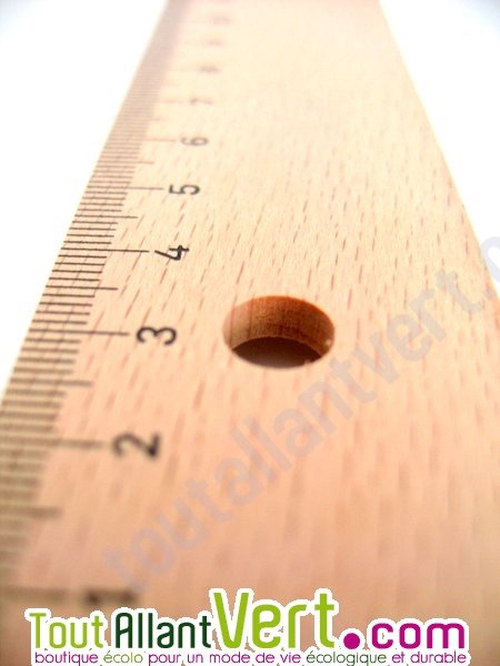 Règle 30 cm rigide en bois graduée en cm (pas de pouces) - Coop Zone