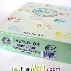 Papier A4 Evercolor 80g/m2 Couleur Vert Clair, 500 feuilles