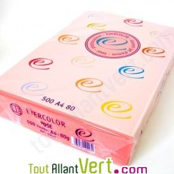 Papier A4 Evercolor 80g/m2 Couleur Rose, Bloc de 500 feuilles