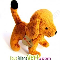 Peluche Chien Brun 24x23cm coton biologique