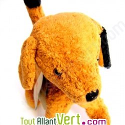 Peluche Chien Brun 24x23cm coton biologique