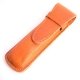 Etui en cuir cognac avec 1 Stylo et 1 porte-mine rtractables