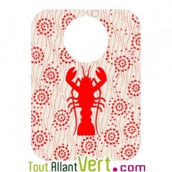 Bavoir bb homard, vgtal et biodgradable, 25x35cm