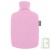 Bouillotte à eau avec housse polaire recyclée rose et bioplastique 1,6L