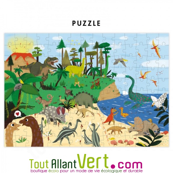 Puzzle + poster 150 pièces Dinosaures, +6 ans achat vente écologique -  Acheter sur