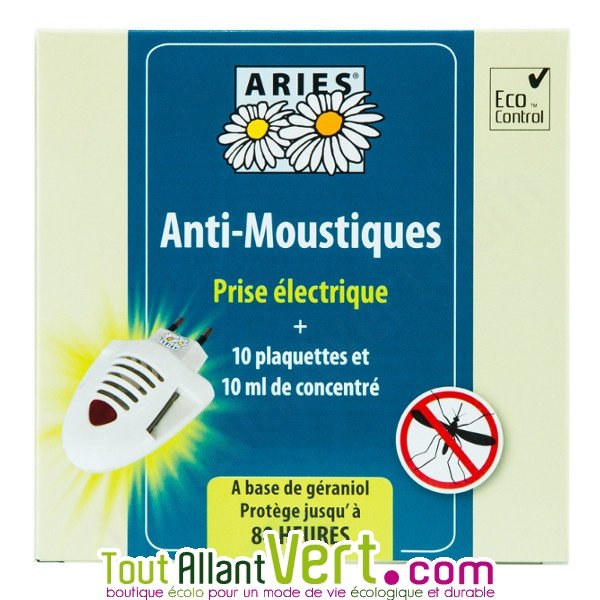 Prise électrique diffuseur anti-moustiques + 10 plaquettes et 10ml