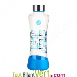 Gourde en verre avec bande silicone et bouchon inox, 550 ml